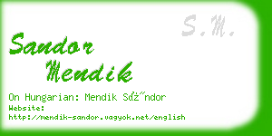 sandor mendik business card